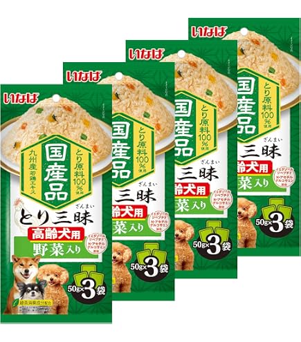 Amazon.co.jp: いなばペットフード とり三昧 高齢犬用 野菜入り 50g×3